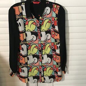 GoGirl Cartoon/Graphic black button down top, 7